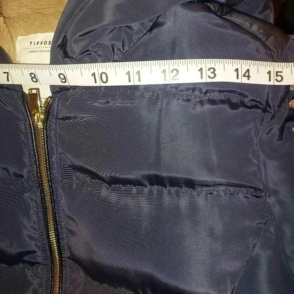 Tiffosi Evelyn Navy Puffer Jacket Size Large - Picture 9 of 11